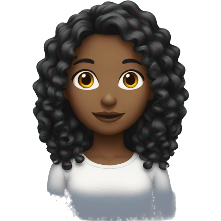 Black curl hair girl emoji