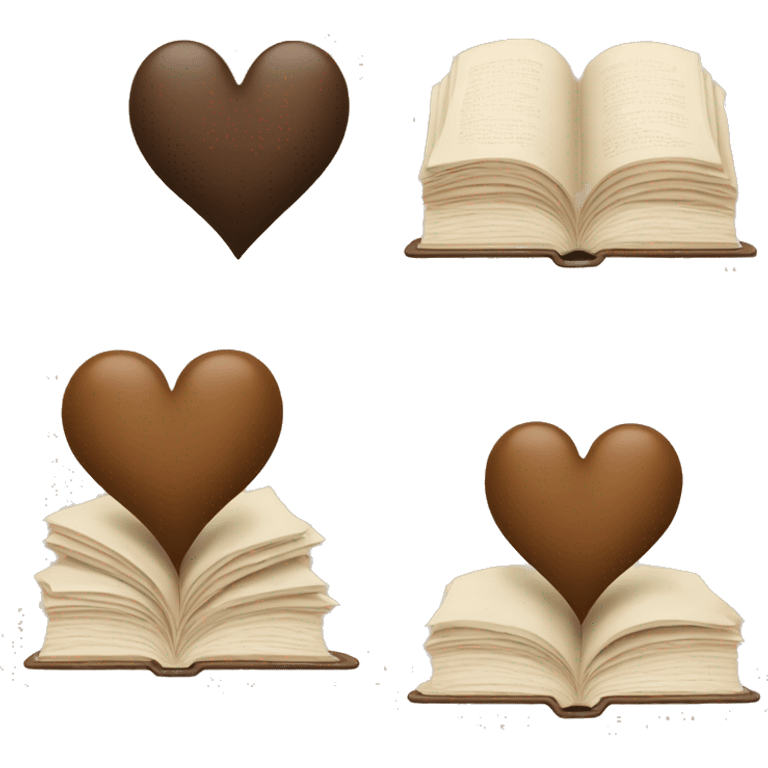 beige books and brown heart emoji