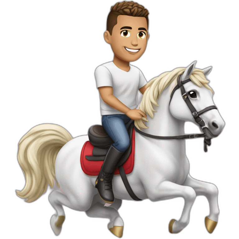 Ronaldo sur une licorne emoji