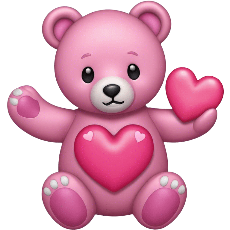 teddy bear Pink heart  emoji