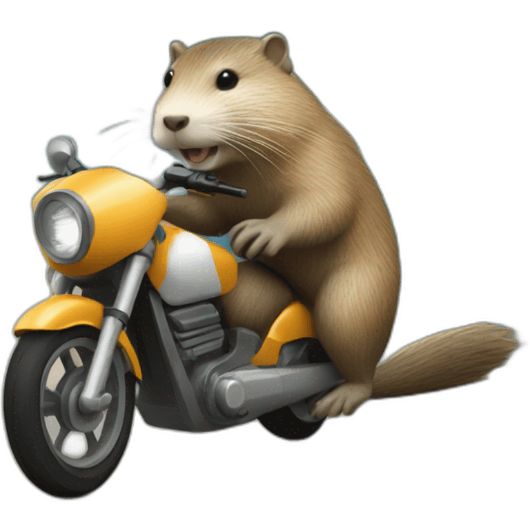 Nutria en moto emoji