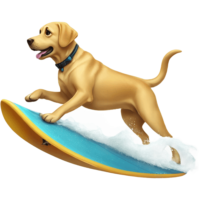 Golden lab surfing  emoji