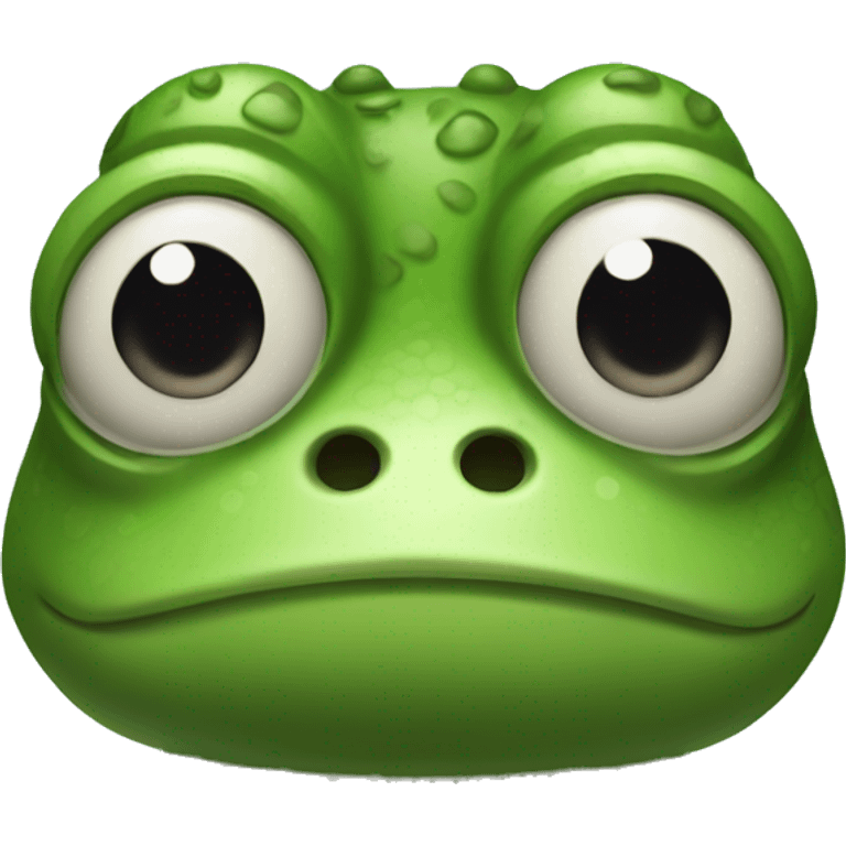 Frog emoji with moai face emoji