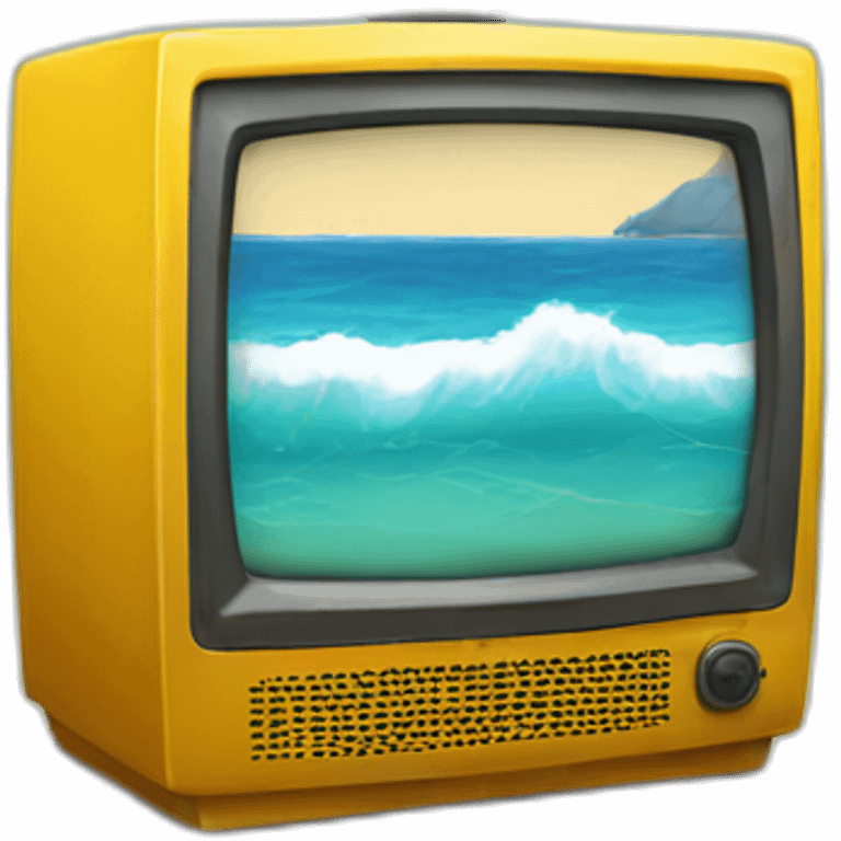 television en una playa emoji