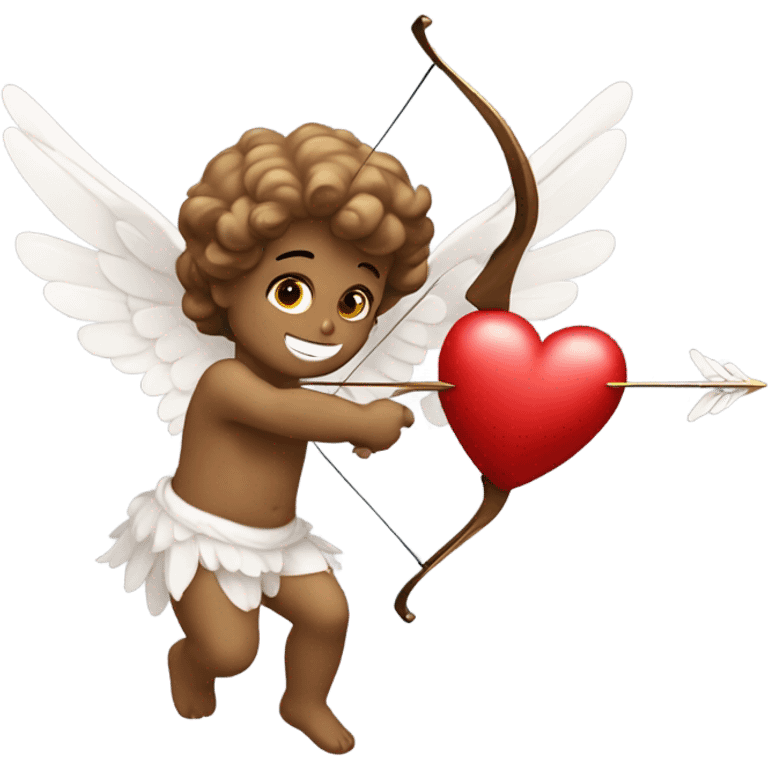 Realistic Cupid holding his heart bow emoji