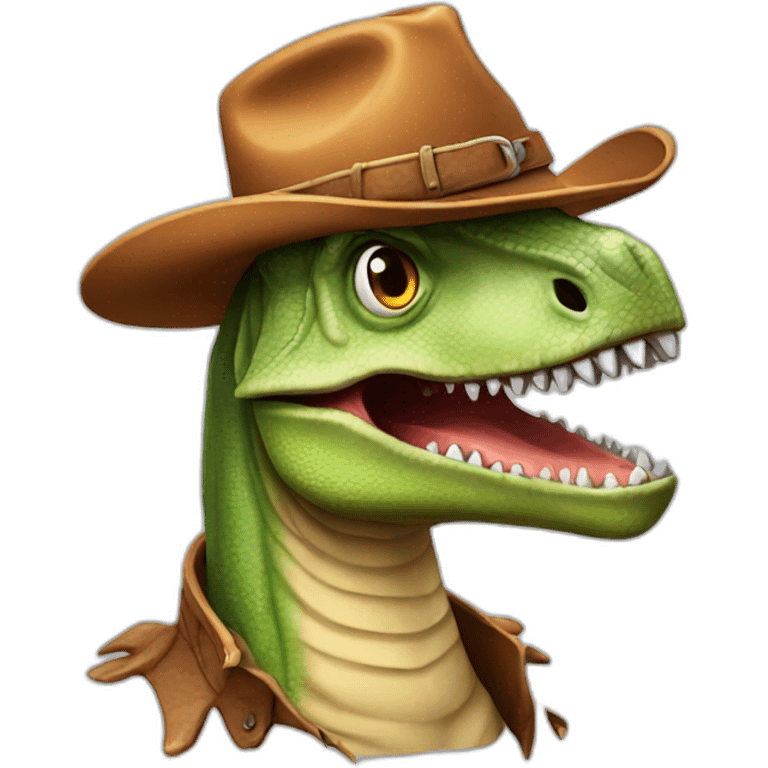 Dinosaur with cowboy hat emoji