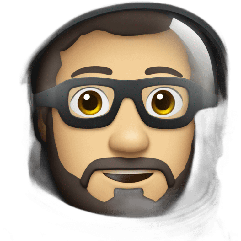 caucasian dark-bearded astronaut with white-glasses emoji