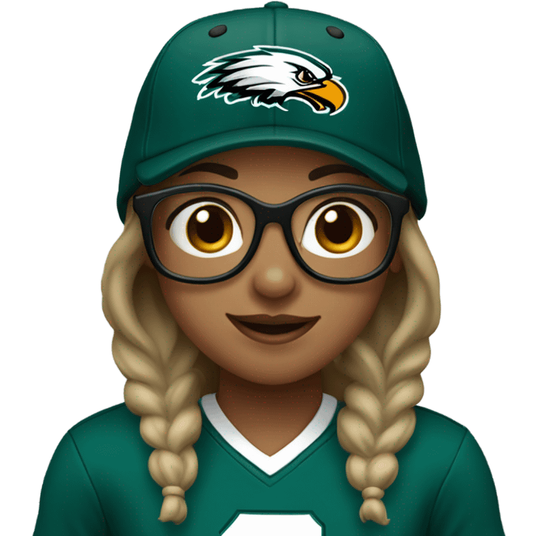 Eagles football girl with glasses  emoji