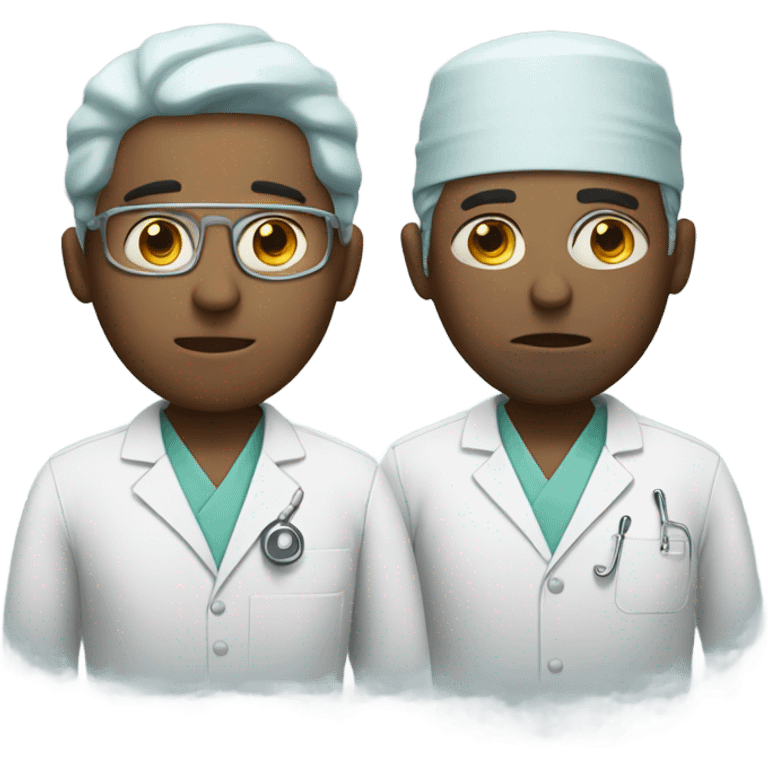 Two surgeons sad in OR emoji