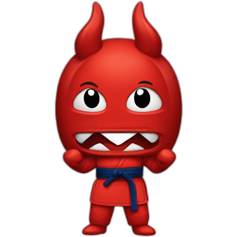 red Devil wearing BJJ gi emoji