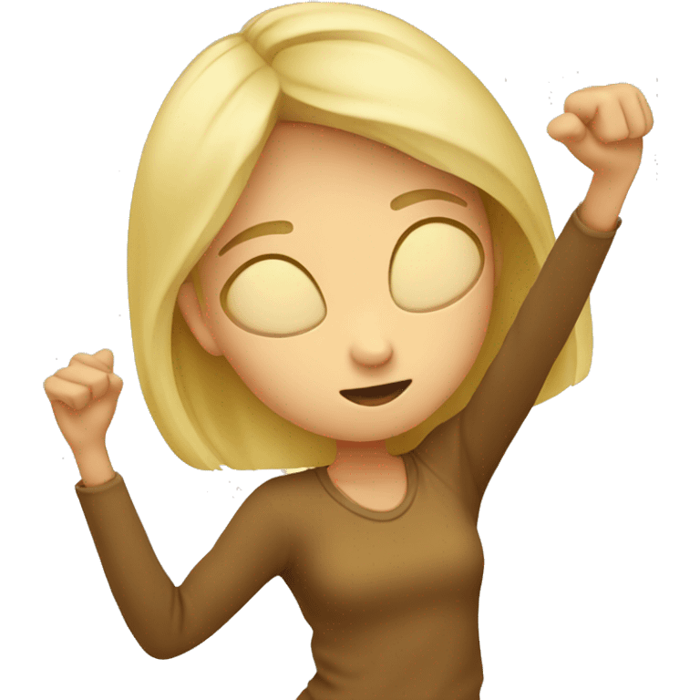 blonde girl doing dab emoji