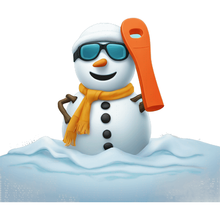 A snowman snorkelling  emoji