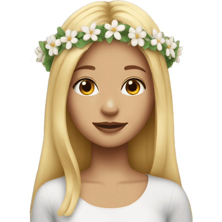 Blonde girl with flower crown  emoji