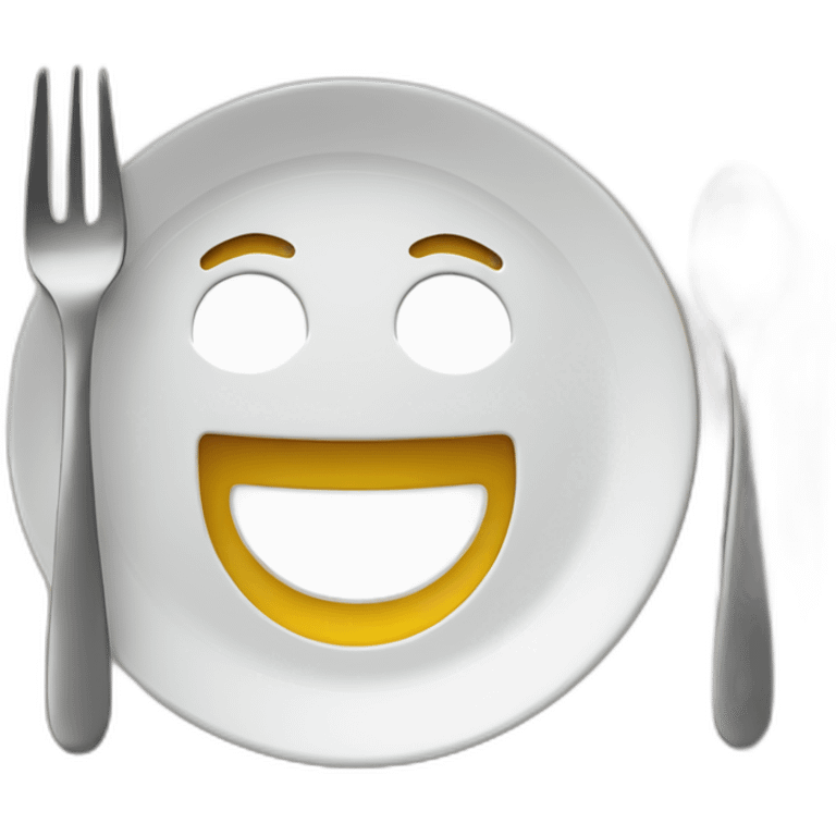 smile plate and cutlery emoji