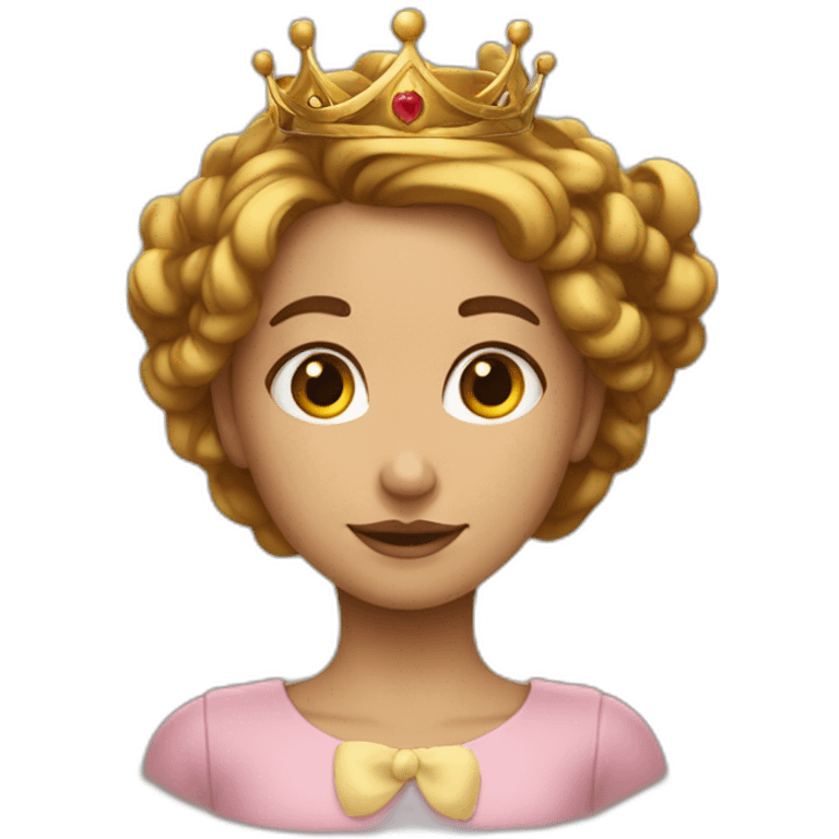 fille métisse avec une couronne et un noeud dans les cheveux  emoji