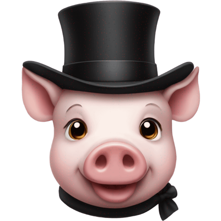 A pig with a top hat emoji