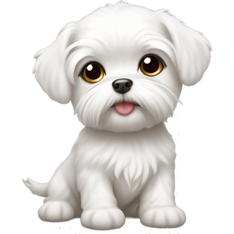 Baby maltese with short hair emoji