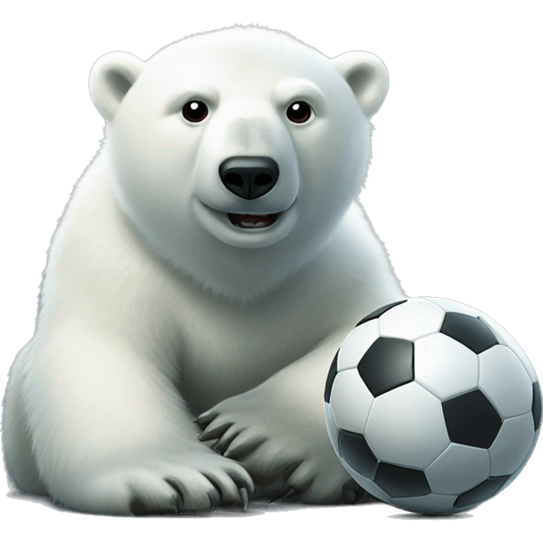 Polar bear with soccer ball and jedi sword emoji