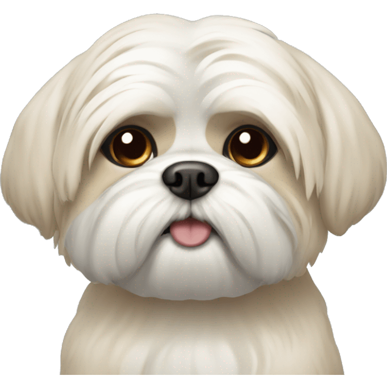 Cream shi Tzu with one eye emoji