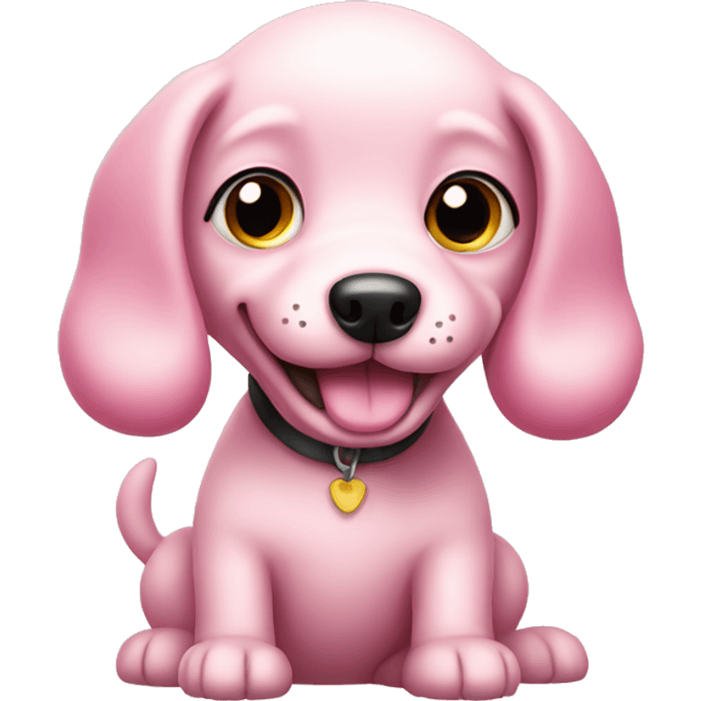 cute pink dog  emoji