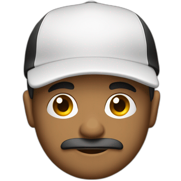 señor muy gordo de piel blanca con gorra en bicicleta negra emoji