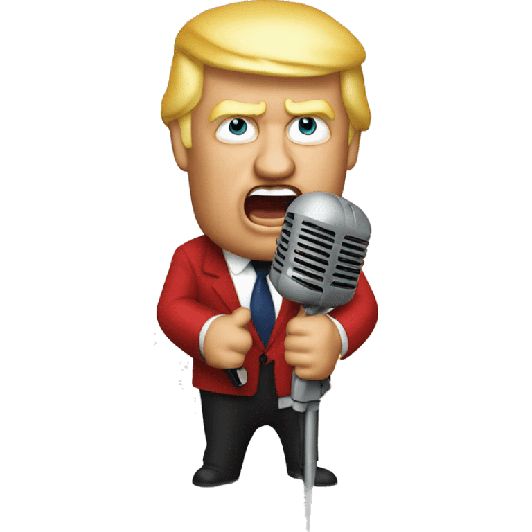 Trump rapping with microphone emoji