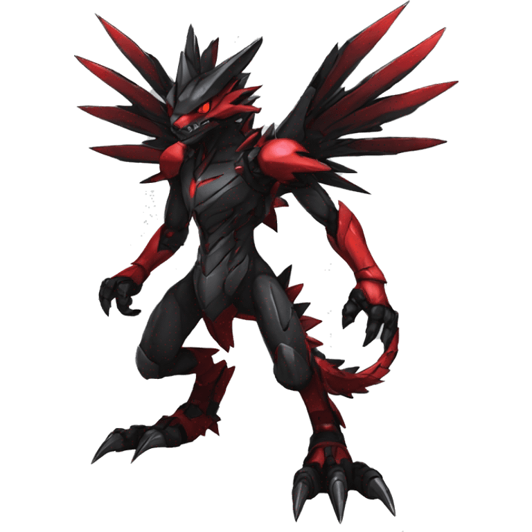  Cool Edgy Black Red Digimon-Fakemon-Garurumon full body emoji