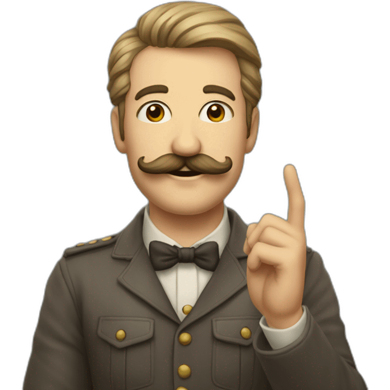 Homme à moustache faisant un salut de la main emoji