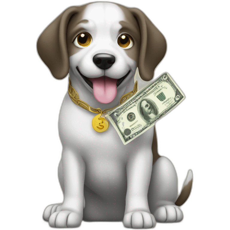 Dog with dolar emoji