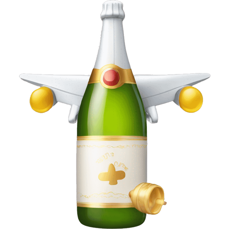 Christening Jet with bottle of champagne  emoji