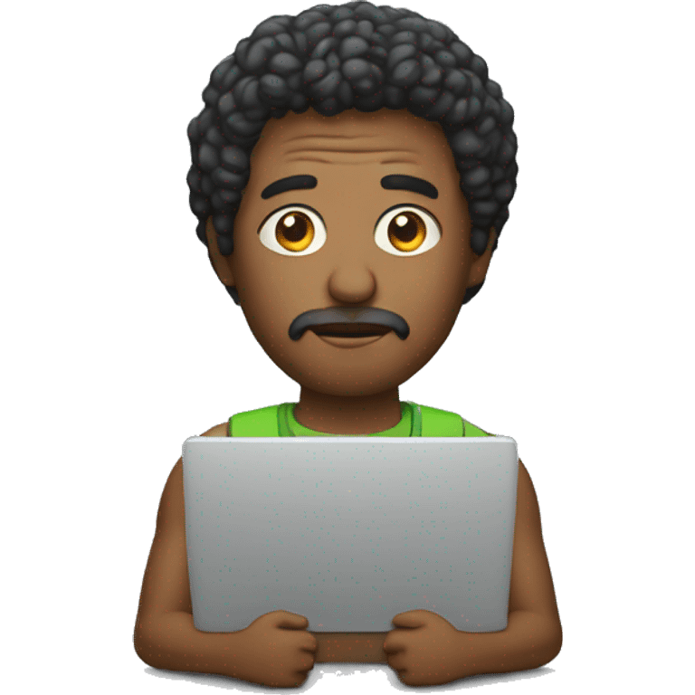 serious man with laptop emoji