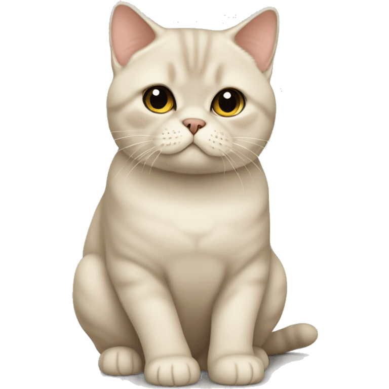 Cream British shorthair full body sitting emoji