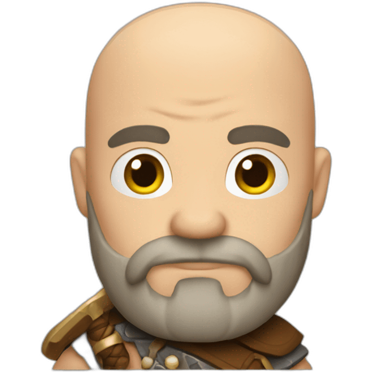 bald bearded barbarian with sword emoji