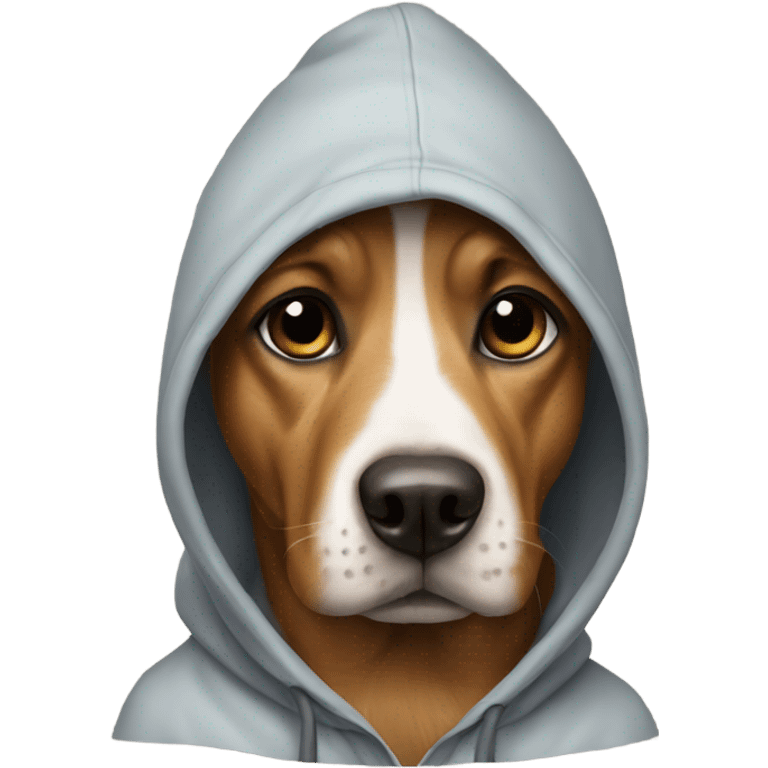 Dog wearing hoodie emoji