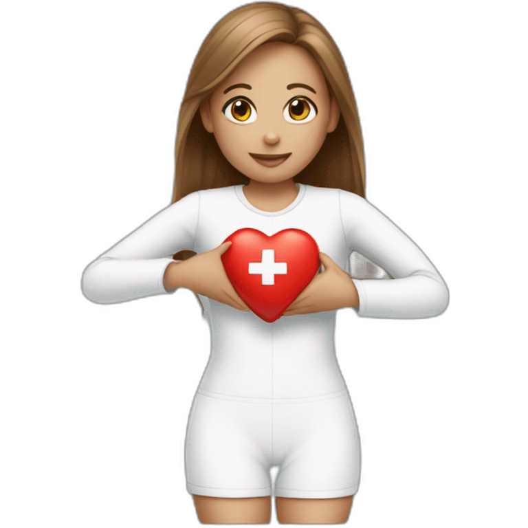 Girl with cpr dummy emoji