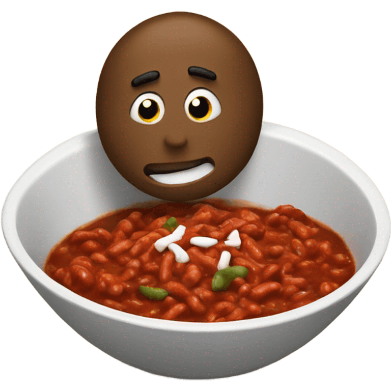 Eating Bowl of chili watching football emoji