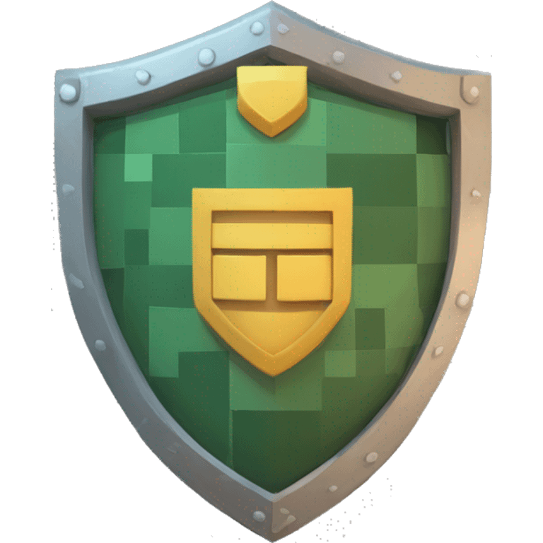 a carrer shield in minecraft style emoji