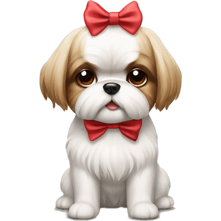 shi tzu dog with a bow emoji