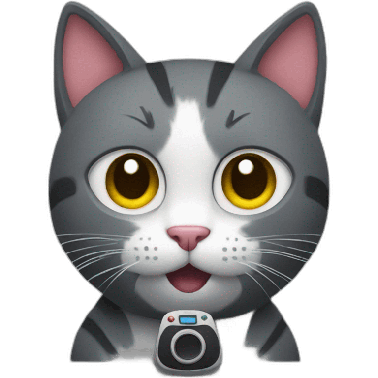 cat playing video game emoji