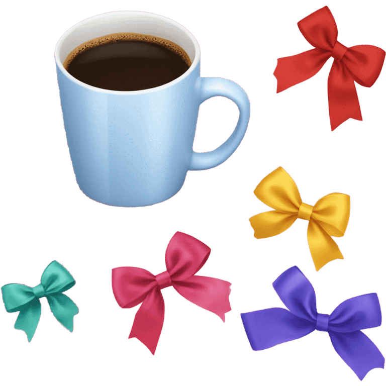 Coffee and bows emoji