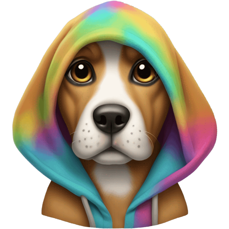 Dog wearing hoodie emoji