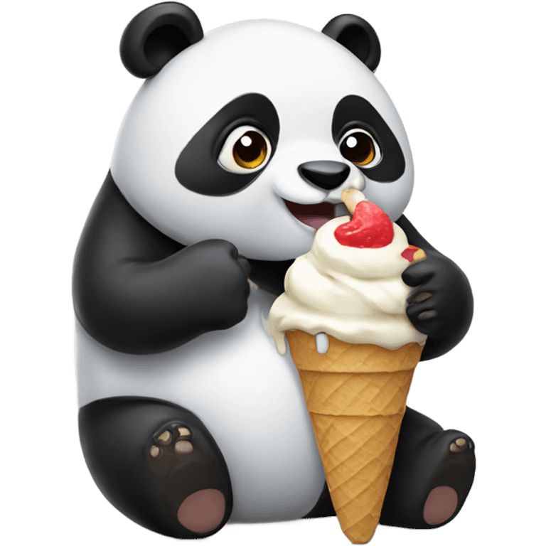 Panda eating ice cream emoji