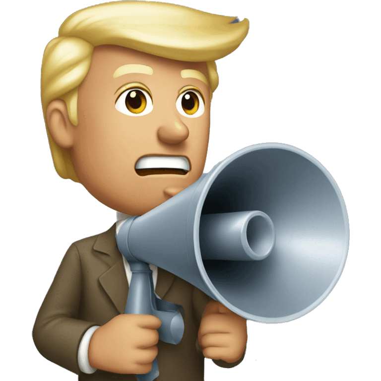 trump holds loudspeaker emoji