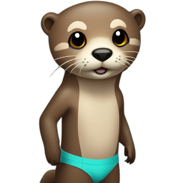 river otter with a bathing suit emoji