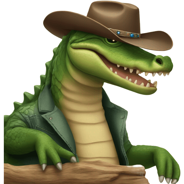 Alligator wearing cowboy hat  emoji