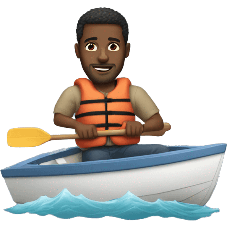 Black men in dinghies  emoji