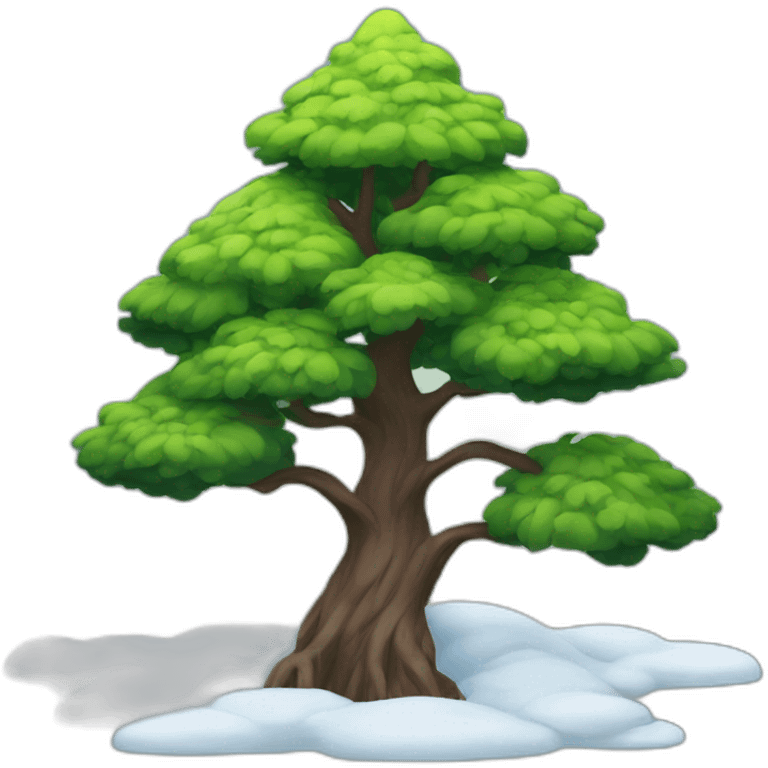 New Year tree in mountains emoji