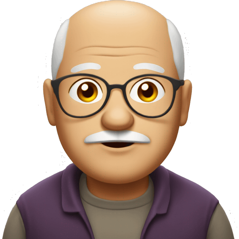 fat, half bald grandpa with no mustache with wine emoji