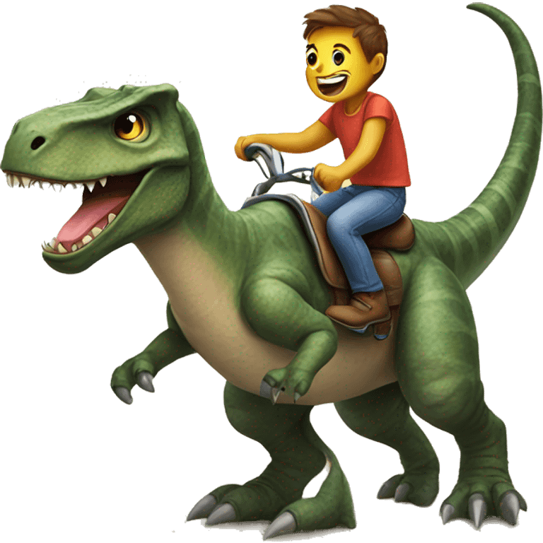 Cat riding a dinosaur  emoji