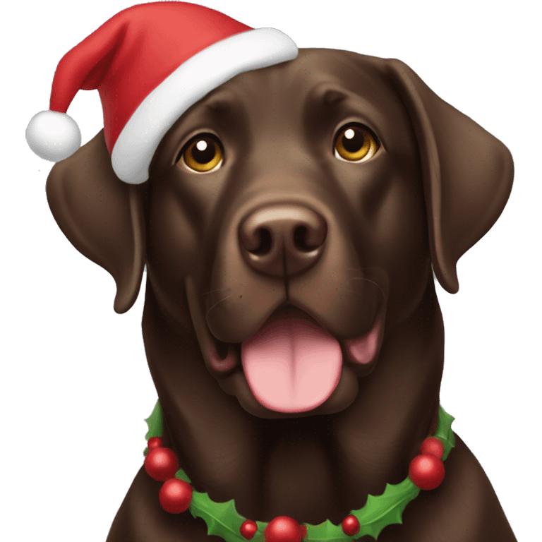 Chocolate lab Christmas  emoji